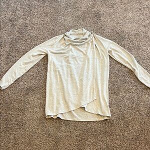GAP Light Gray Drape Nursing / Maternity Long Sleeve Top